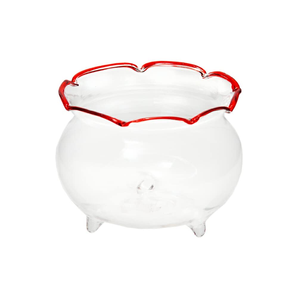 Amazon | 金魚鉢 水槽 ガラス金魚鉢 S レッド Φ10×8cm | エイチ